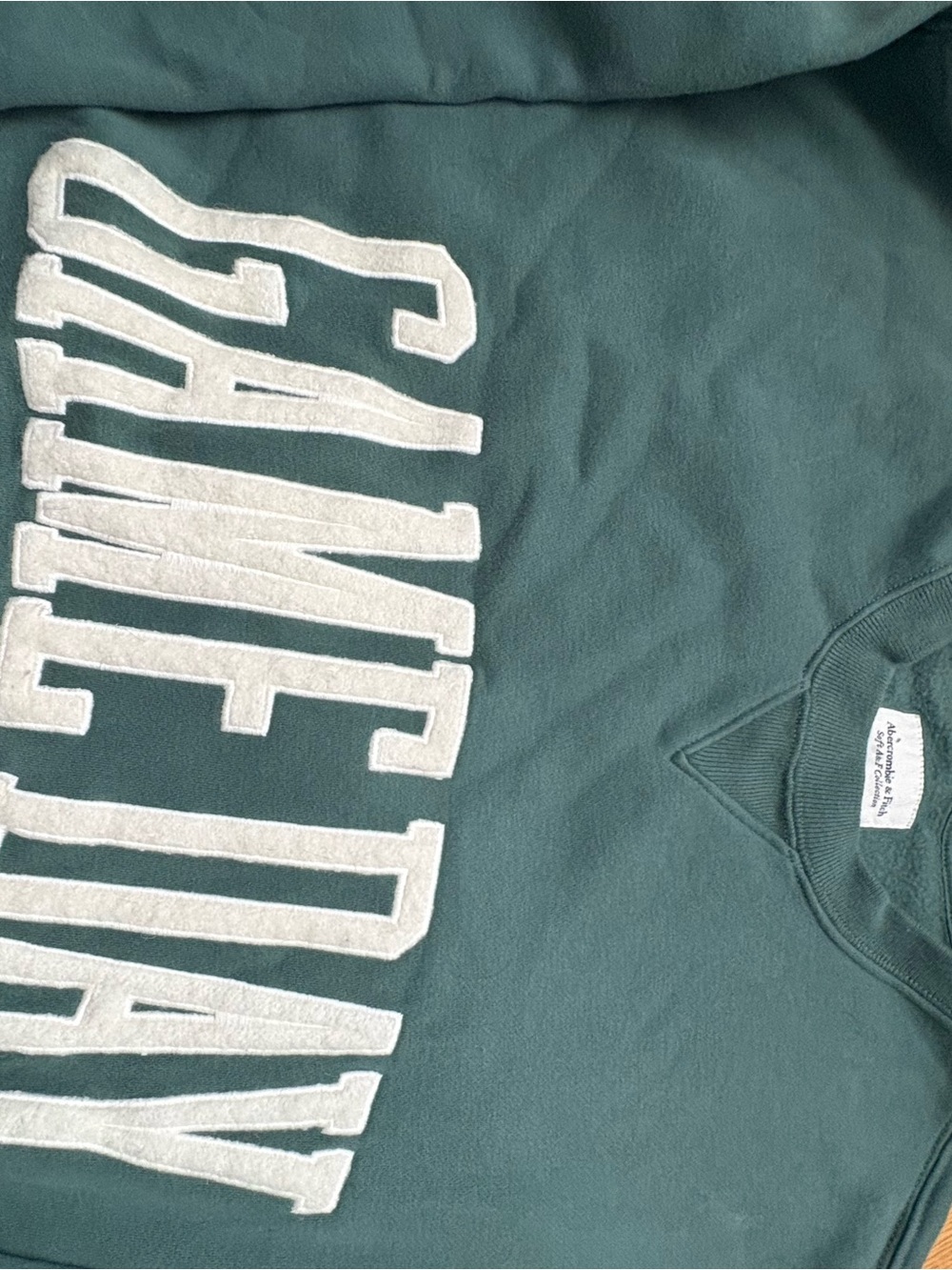 Abercrombie & Fitch Teal Green 'SAME DAY' Crewneck Sweatshirt - Picture 2 of 5